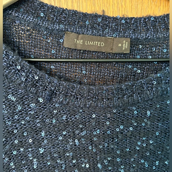 The Limited sweater, size Medium, blue silver sparkly, navy blue,Limited Sweater - Picture 4 of 16